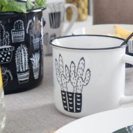 Kubek porcelanowy Altom Design Cactus White 330 ml